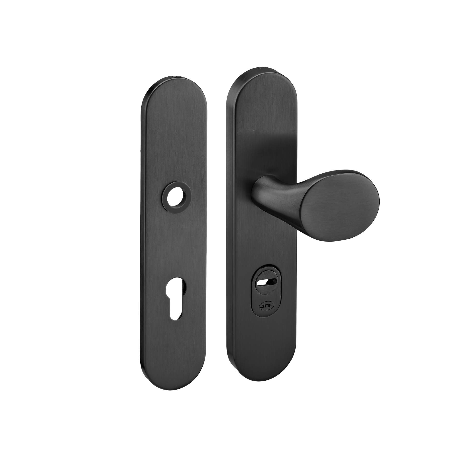 JNF veiligheidsschild ovaal 72mm – Titanium Zwart