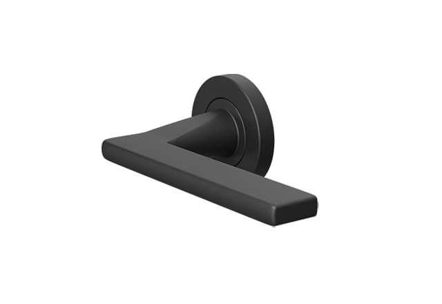 Zwarte deurklink Leon op rond rozet