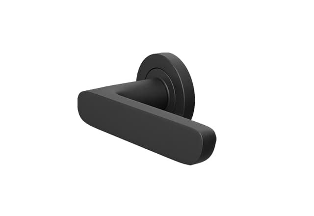 Zwarte deurklink Valencia op rond rozet