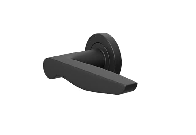 Zwarte deurklink Vigo op rond rozet