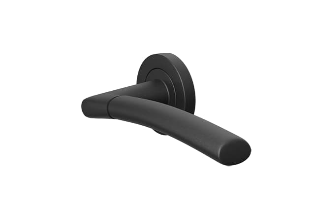 Zwarte deurklink Andorra op rond rozet