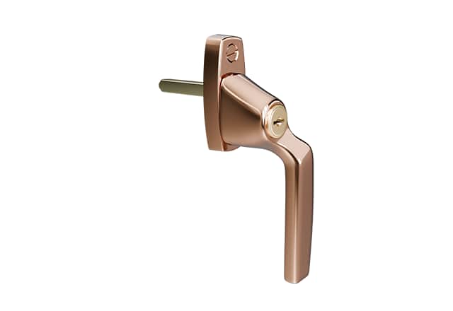 AH804 raamkruk Polished Copper Lacquered rechtshandig