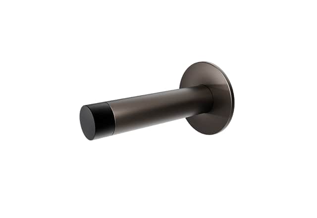 GPF Deurstopper Wand Rond 85mm Op Rozet Smal Rubber Dark Blend