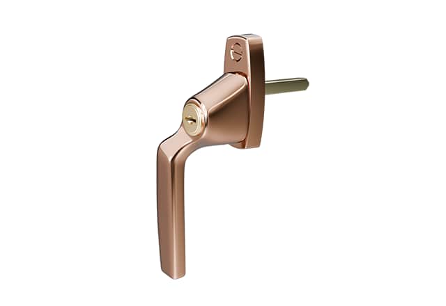 AH804 raamkruk Polished Copper Lacquered linkshandig