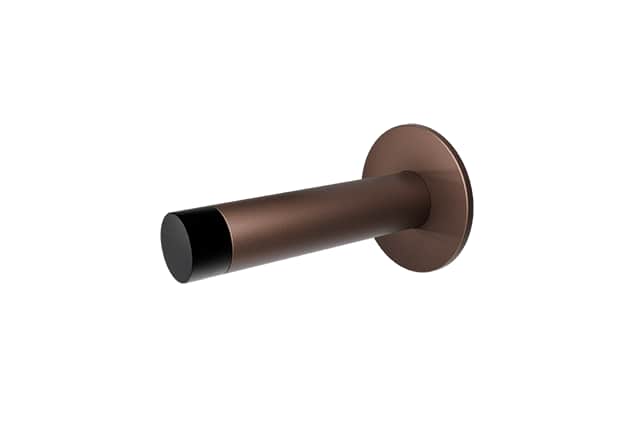 GPF Deurstopper Wand Rond 85mm Op Rozet Smal Rubber Bronze Blend