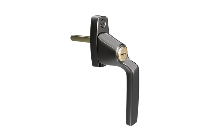 AH804 raamkruk Polished Black Nickel rechtshandig