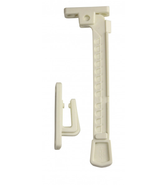 Kierstandhouder buitendraaiend raam wit kunststof kindveilig