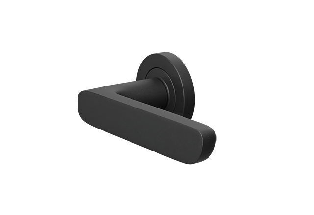 Zwarte deurklink Valencia op rond rozet