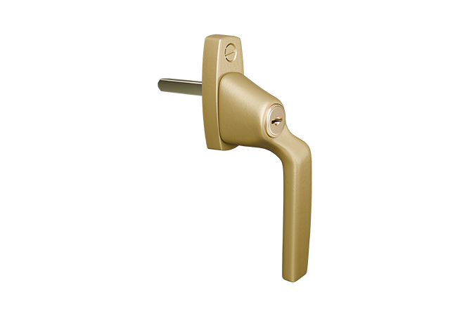 AH804 raamkruk Satin Brass Lacquered rechtshandig