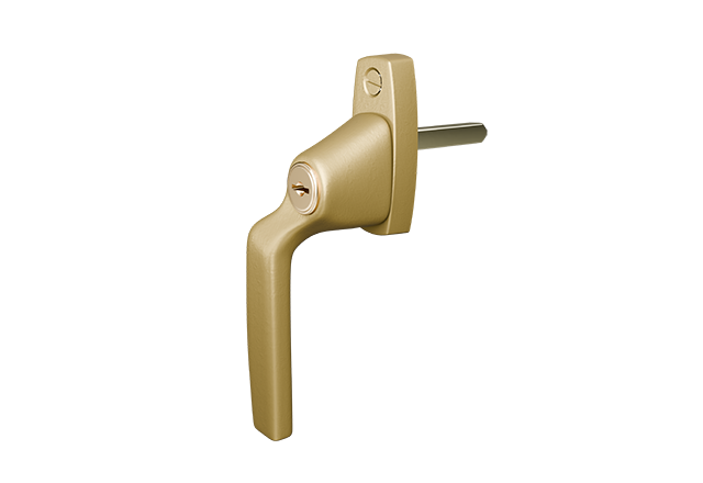 AH804 raamkruk Satin Brass Lacquered linkshandig
