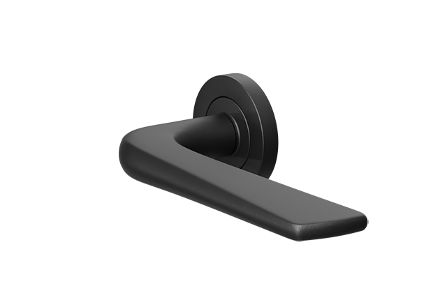 ZOO Matzwarte deurklink Como op rond rozet