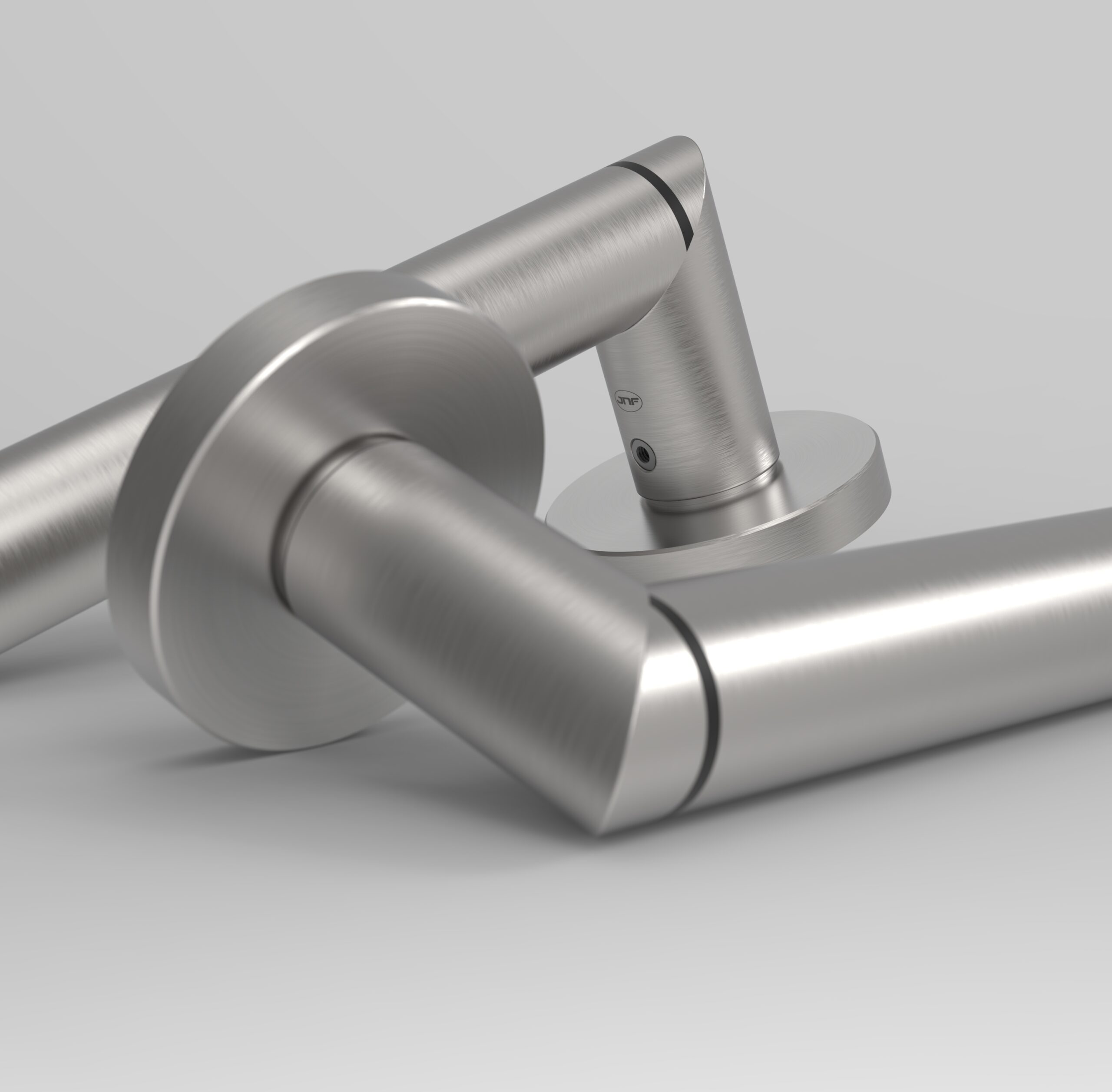 JNF IN.20.237 bad/toilet schuifdeurslot met garnituur, RVS